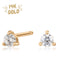 Triple Prong Crystal 14K Gold Earring Studs - www.Impuria.com #earrings