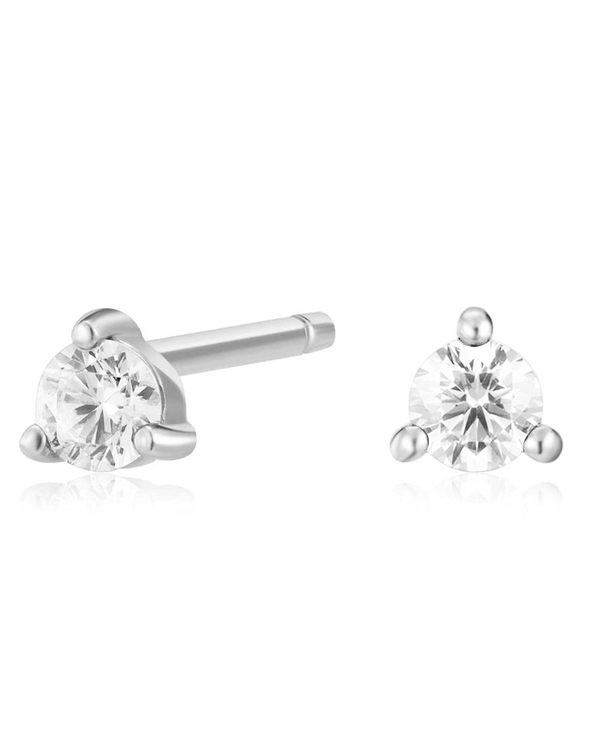 Triple Prong Crystal 14K Gold Earring Studs - www.Impuria.com #earrings