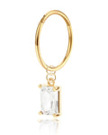 Belamy Baguette Crystal Drop Polished Hinged Segment Hoop Ring Clicker