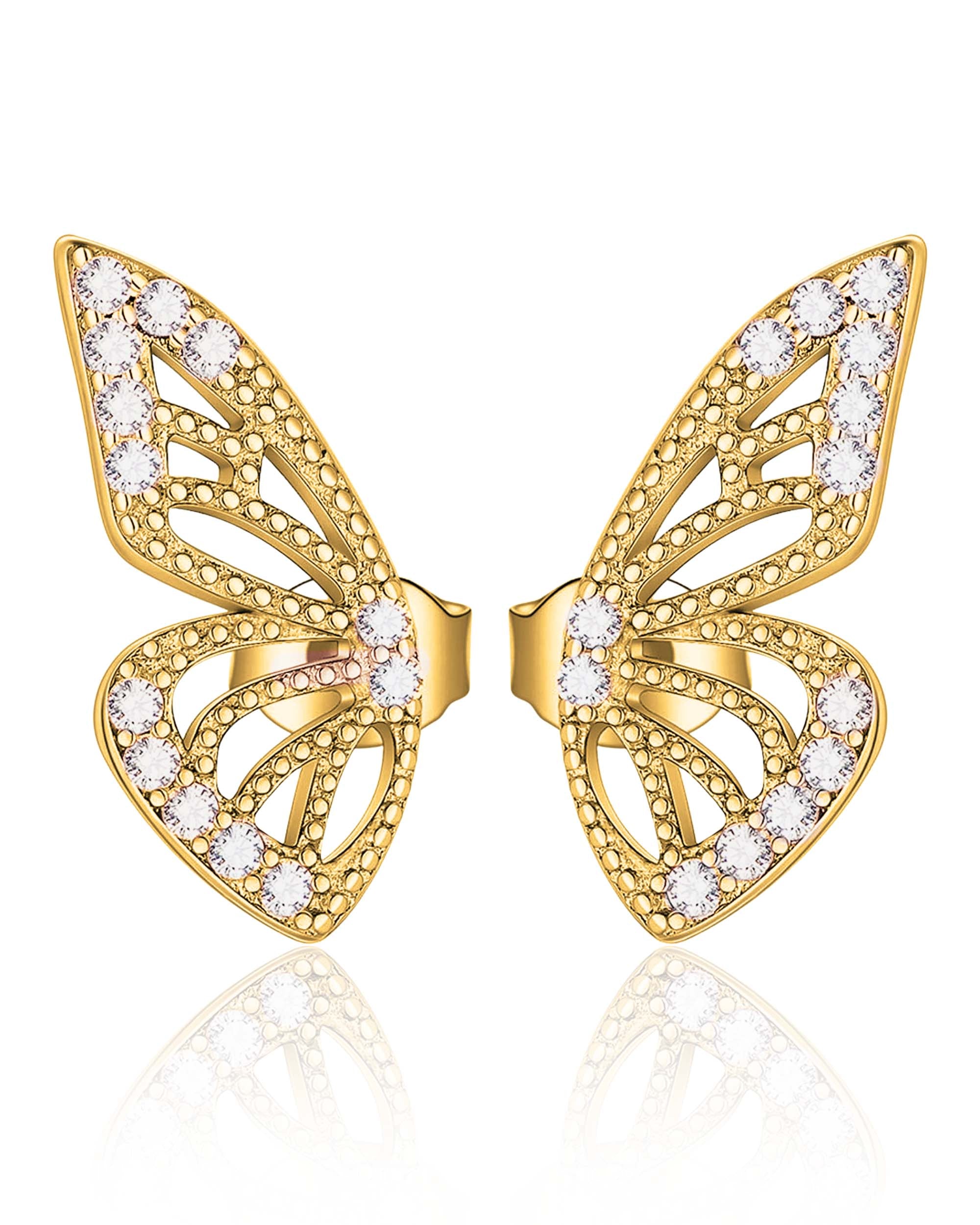 Flutter Butterfly Wings Double Stud Earrings
