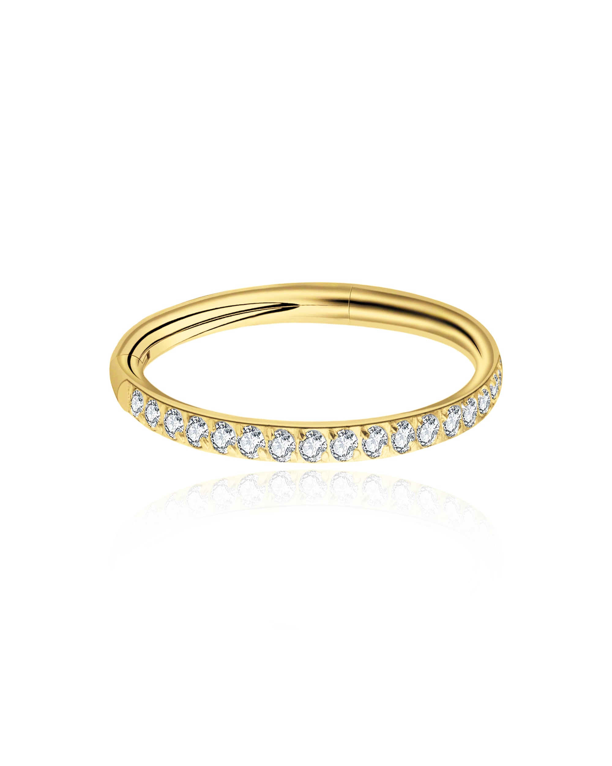 Pretty Crystal Ear Piercing Ring Hoop for Cartilage Helix Rook Tragus in Rose Gold, Gold, Silver - www.Impuria.com