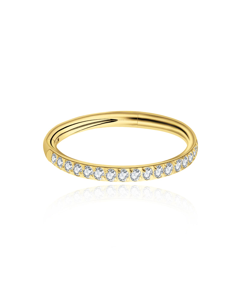 Pretty Crystal Ear Piercing Ring Hoop for Cartilage Helix Rook Tragus in Rose Gold, Gold, Silver - www.Impuria.com