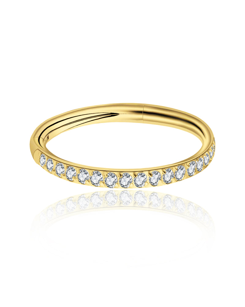 Pretty Crystal Ear Piercing Ring Hoop for Cartilage Helix Rook Tragus in Rose Gold, Gold, Silver - www.Impuria.com