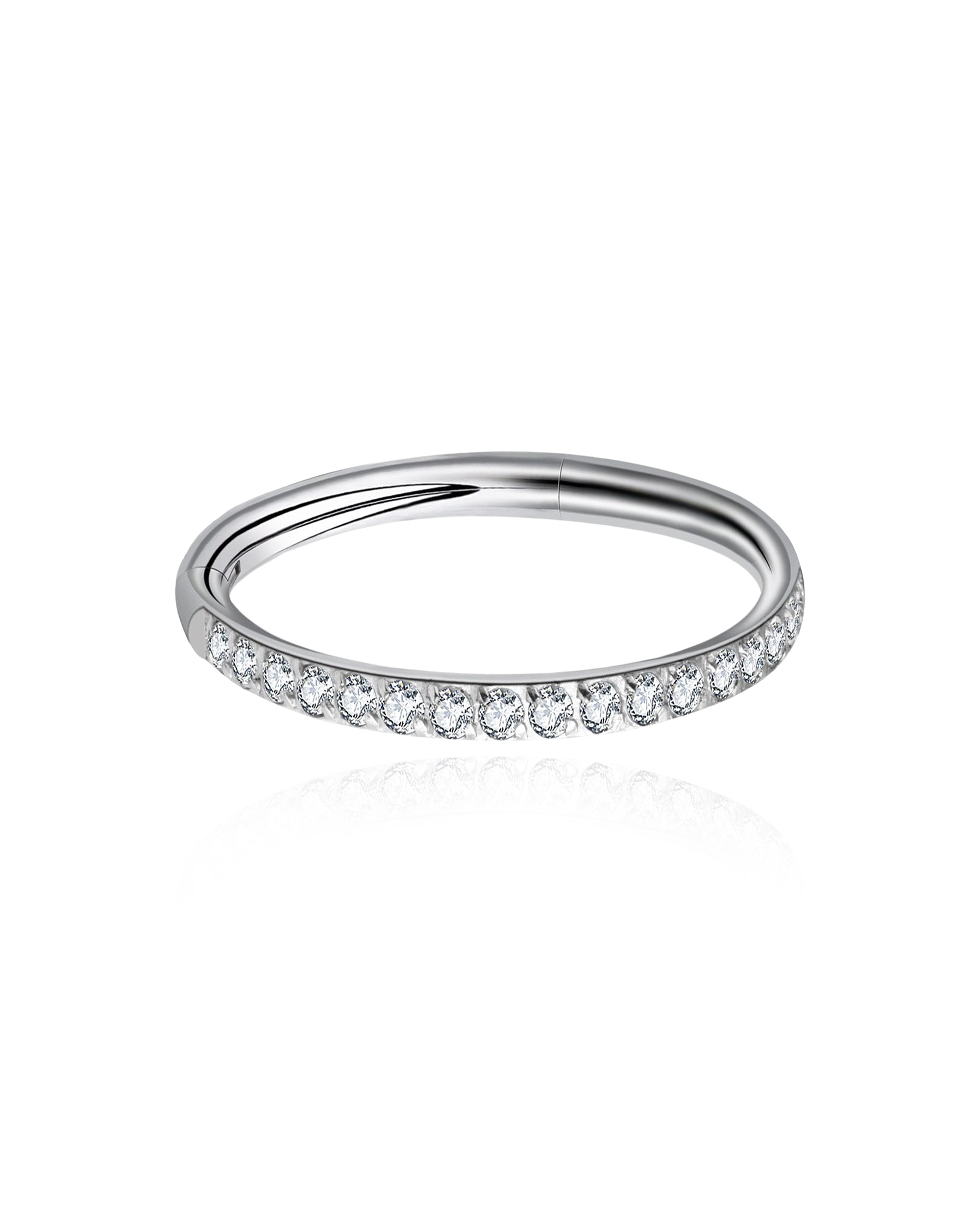 Pretty Crystal Ear Piercing Ring Hoop for Cartilage Helix Rook Tragus in Rose Gold, Gold, Silver - www.Impuria.com