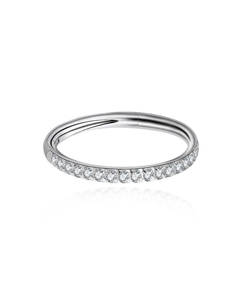 Pretty Crystal Ear Piercing Ring Hoop for Cartilage Helix Rook Tragus in Rose Gold, Gold, Silver - www.Impuria.com