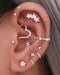 Unique Ear Curation Crystal Pave Hoop Stacked Curated Ear Piercing Ear Curation Ideas for Women - Ideas para perforar las orejas de las mujeres - www.Impuria.com