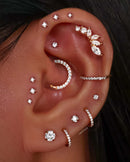 Cartilage Earring Helix Stud 16G Cute Crystal Popular Multiple Ear Piercing Ideas for Women - Ideas para perforar la oreja - www.Impuria.com