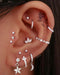 Silver Moon Star Huggie Dangle Hoop Earrings - Beautiful Ear Piercing Curation Ideas for Women - www.Impuria.com