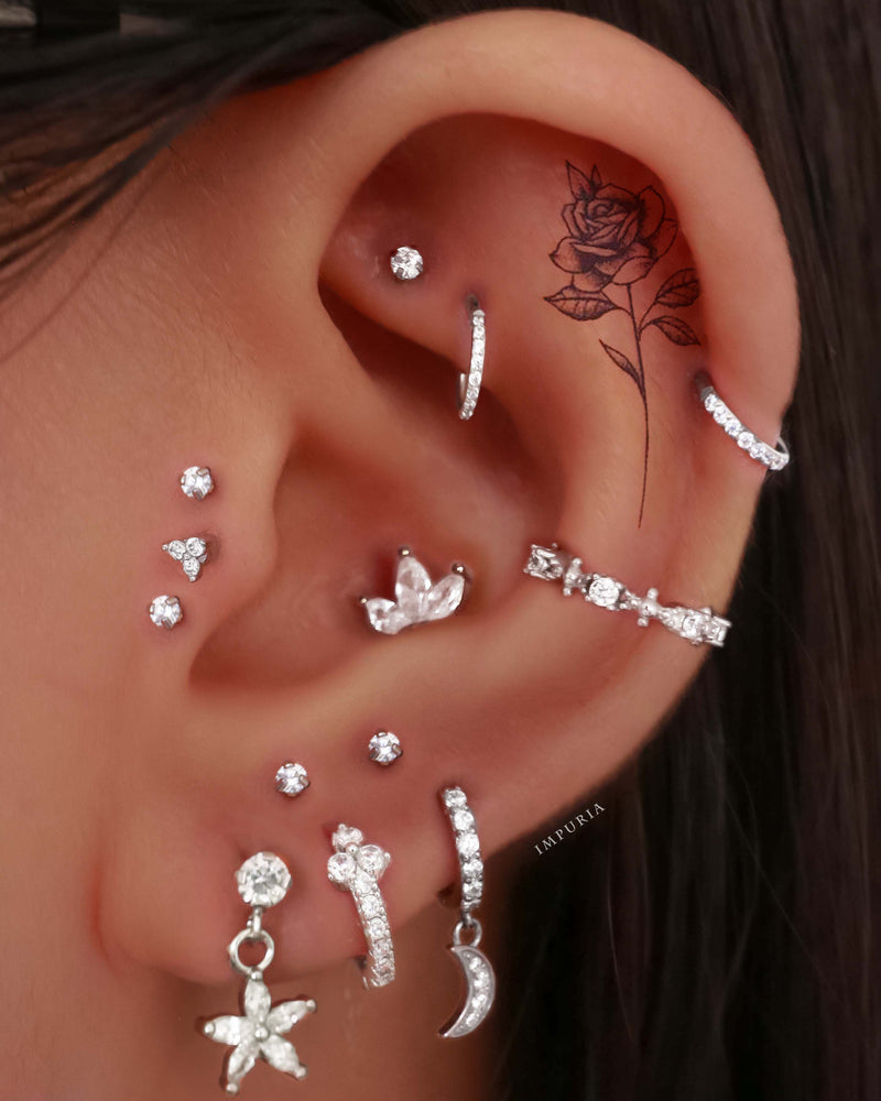 Cartilage Earring Stud Cute Ear Piercing Ideas for Women - www.Impuria.com