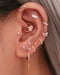 Simple Multiple Ear Piercing Curation Ideas for Women Trinity Beaded Stainless Steel Cartilage Earring Stud - www.Impuria.com