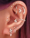 Stacked Unique Curated Ear Piercing Ideas - Crystal Pave Cartilage Helix Tragus Conch Hoop Ring Earring - wwww.Impuria.com