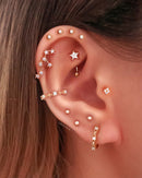 Twinkle Crystal Star Rook Piercing Jewelry Curved Barbell