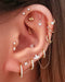 Aesthetic Multiple Ear Piercing Ideas - Gold Milgrain Crystal Cartilage Helix Tragus Conch Stud Earring - Ideas para perforar la oreja - www.Impuria.com #earpiercings