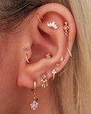 Classy Simple Ear Piercing Ideas for Women Crystal Pave Cartilage Helix Tragus Rook Conch Hoop Ring - www.Impuria.com