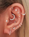 Clover Crystal Lotus Ear Piercing Earring Stud Set