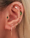 Beautiful Ear Piercing Curation Ideas with Green Marquise Cartilage Helix Gold Earring Stud - Ideas para perforar la oreja - www.Impuria.com