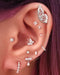 Double butterfly lobe earrings cartilage helix stud Cute ear piercing curation ideas- www.Impuria.com
