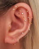 Solid Gold Cartilage Earrings Helix Hoop Ring Cute Gold Ear Curation Ideas for Women - www.Impuria.com