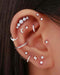 Toki Opal Bezel Ear Piercing Earring Stud Set