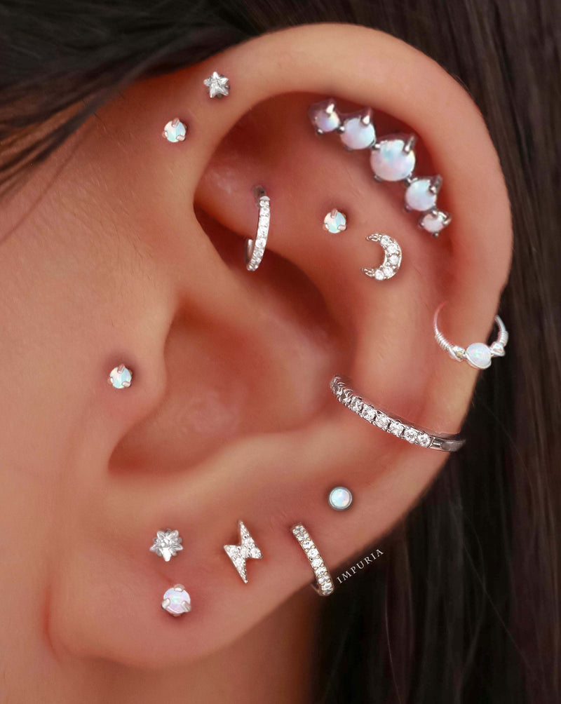 Star Helix Earring Stud Impuria Ear Piercing Jewelry 16G Surgical Stainless Steel 