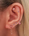Opal Planet Moon Rook Earring Rose Gold Curved Barbell Ear Piercing Ideas for Women - www.Impuria.com