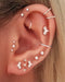 Silver Ear Curation Ideas Cartilage Helix Tragus Conch Ear Piercing Earring Studs - Ideas para perforar la oreja - www.Impuria.com