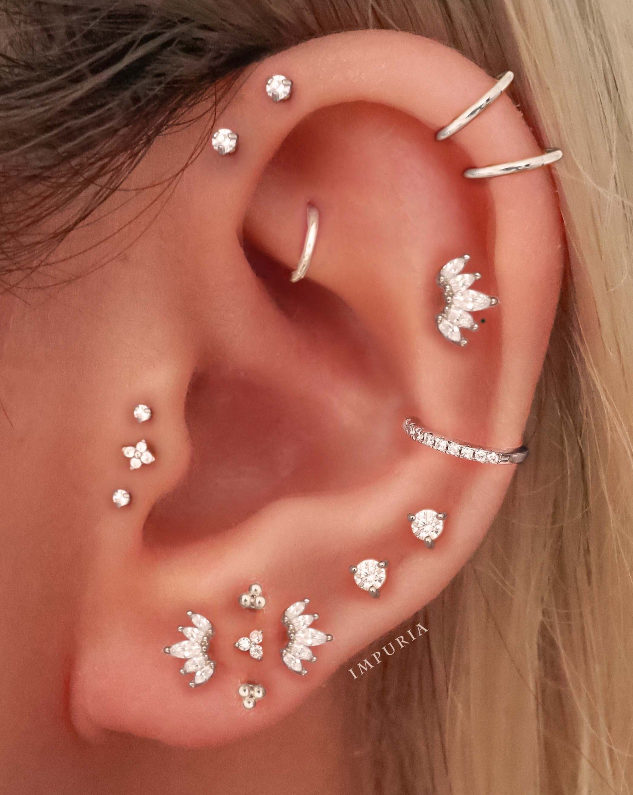 Solid Cartilage Earrings Ring Hoops - Cute Multiple Ear Piercing Ideas for Women - www.Impuria.com #earpiercings 