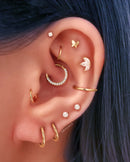 Gold Butterfly Ear Curation Ideas Cartilage Helix Tragus Conch Ear Piercing Earring Studs - Ideas para perforar la oreja - www.Impuria.com