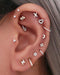 All the way around cartilage helix earring studs - Ideas para perforar las orejas de las mujeres - www.Impuria.com