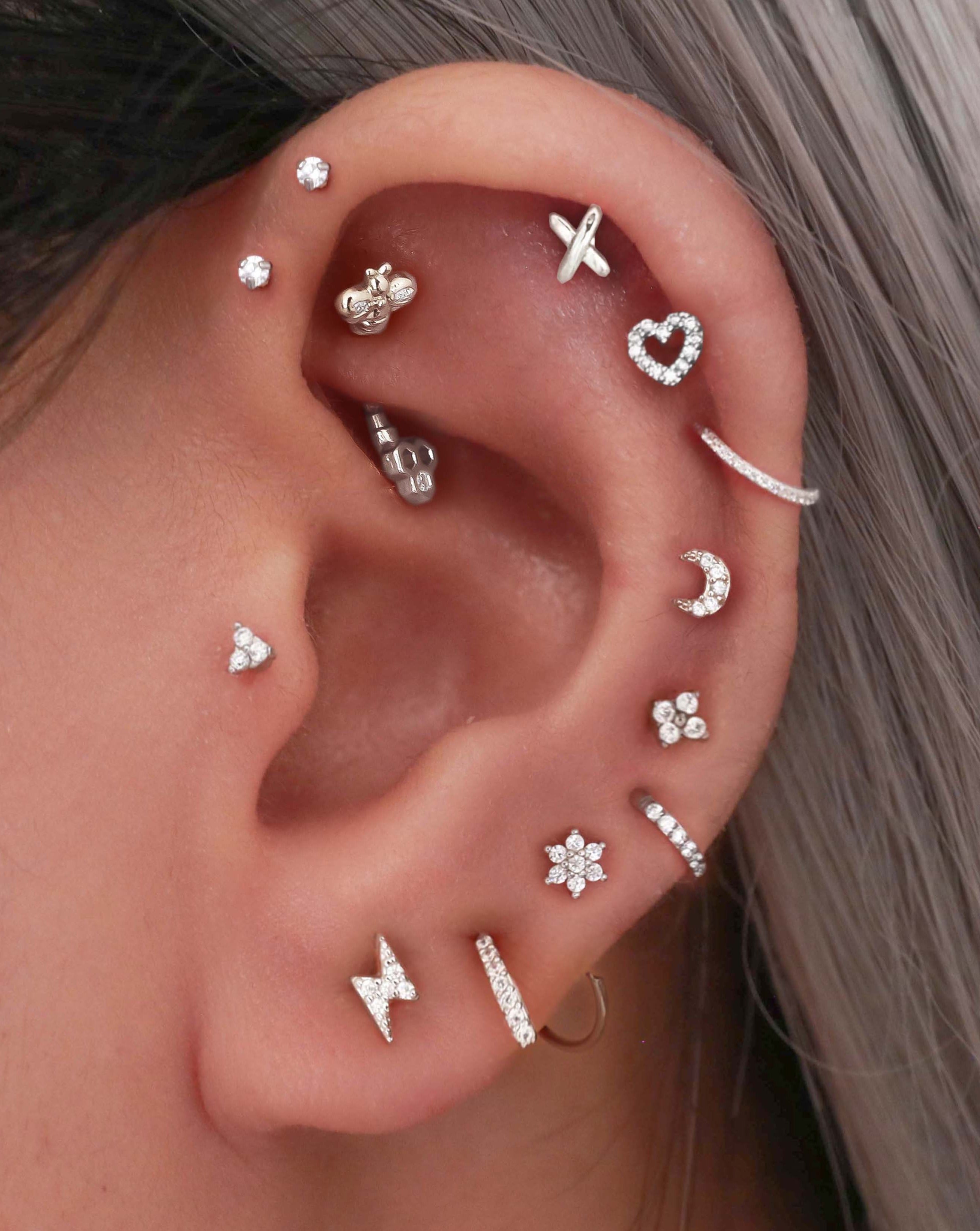 Helix Earring Stud Pretty Ear Piercing Ideas for Women - www.Impuria.com #earpiercings 