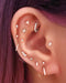 Guerline Triangle Crystal Prong Ear Piercing Earring Stud Set