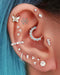 Ciel Milgrain Crystal Ear Piercing Ring Hoop