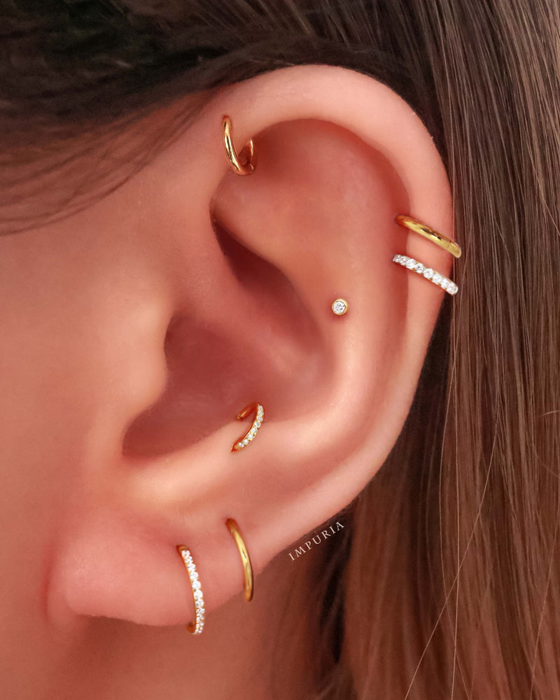 Minimalist & Tiny Second Hole Helix Silver Hoop Earrings 6 Mm Inner  Diameter - Etsy | Helix piercing jewelry, Helix earrings hoop, Earings  piercings