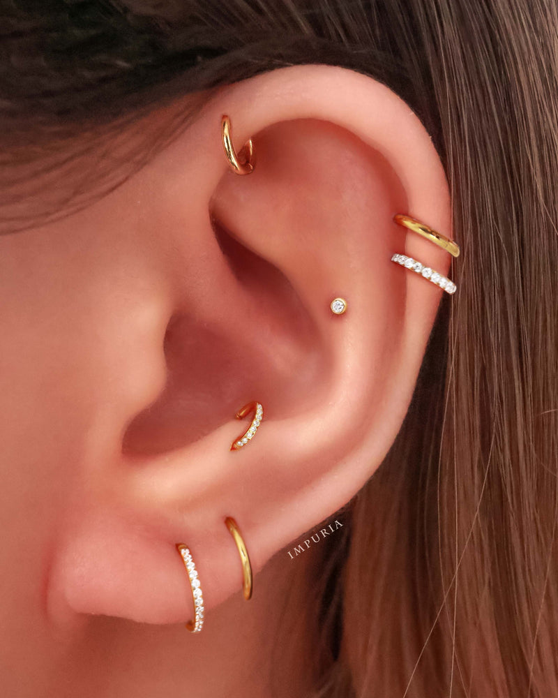 Cartilage Hoop Earrings 14k Gold Helix Piercing 14K Gold Filled