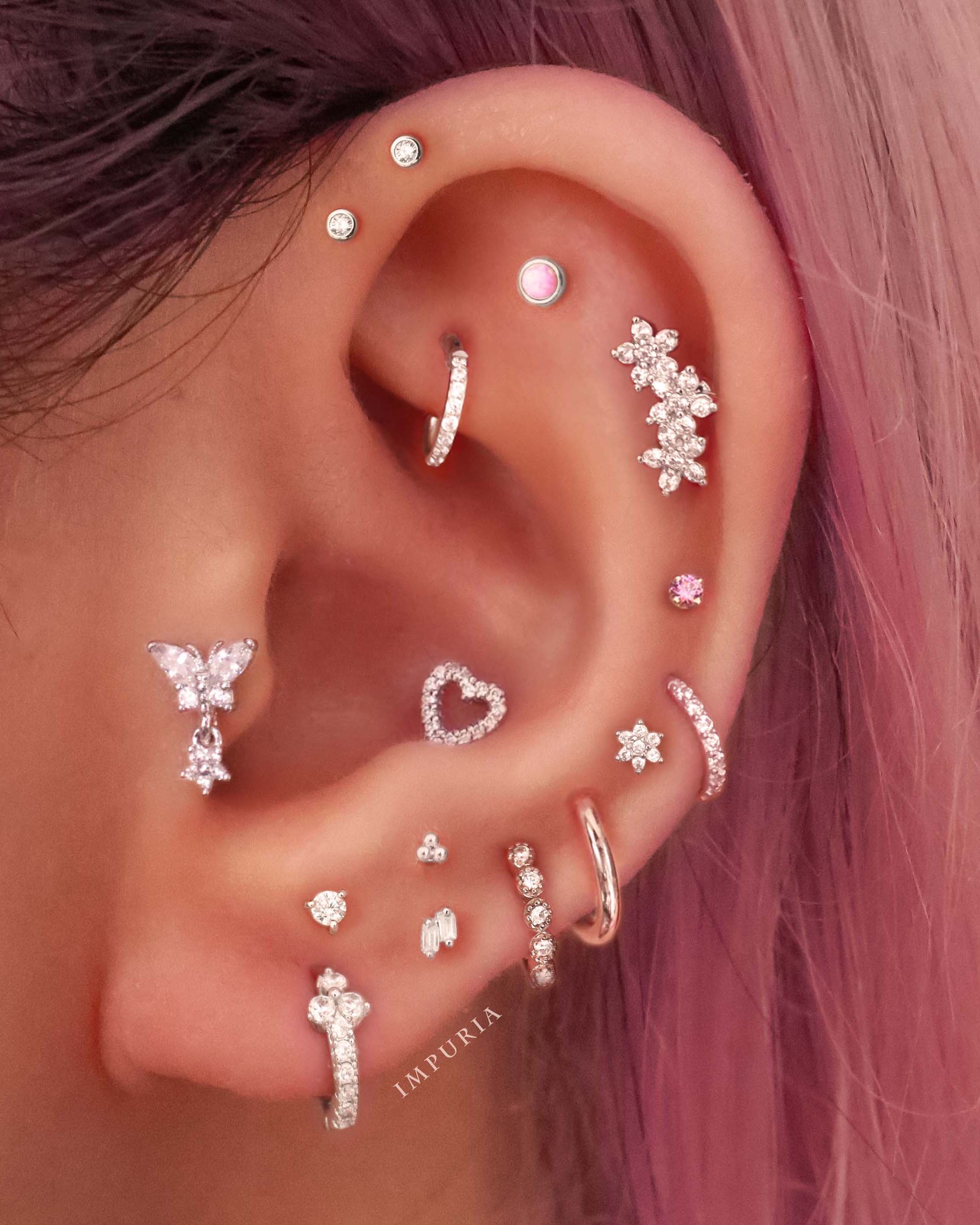 Cartilage Earring Feminine Girly Ear Piercing Ideas for Women - www.Impuria.com #earpiercings