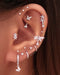 Double Flower Cartilage Piercing Earring Stud 16G Pretty Ear Piercing Ideas for Females for Women - www.Impruria.com #earpiercings 
