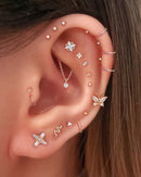 Clover Tragus Cartilage Helix Earring Stud Cute Multiple Ear Styling Curation Ideas for Women - www.Impuria.com
