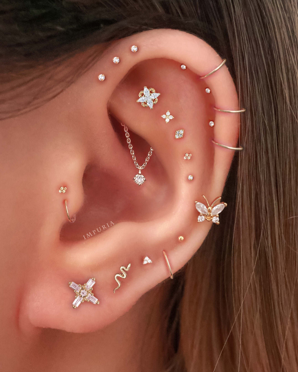 Grace Butterfly Flat Back Stud