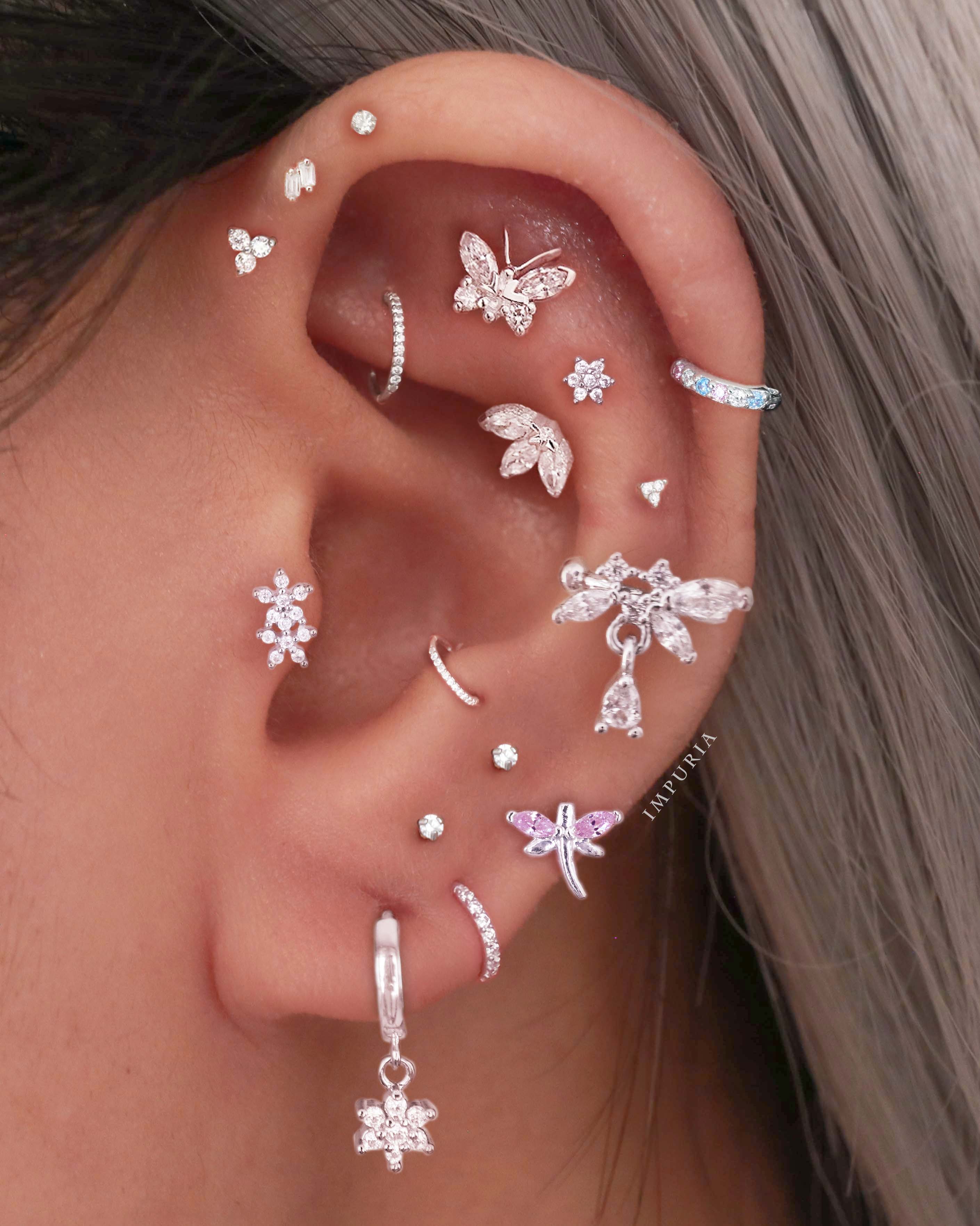 Rook Clicker Ring Hoop Earring Multiple Ear Curation Ideas for Women - www.Impuria.com #earpiercings