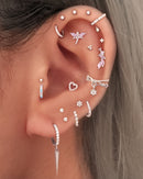 Spike Drop Huggie Hoop Earrings Cute Silver Ear Piercing Curation Ideas for Women - www.Impuria.com