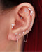 Triad Triple Crystal Rook Ear Piercing Jewelry Curved Barbell