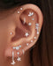 Gardenia Triple Flower Ear Piercing Earring Stud Set