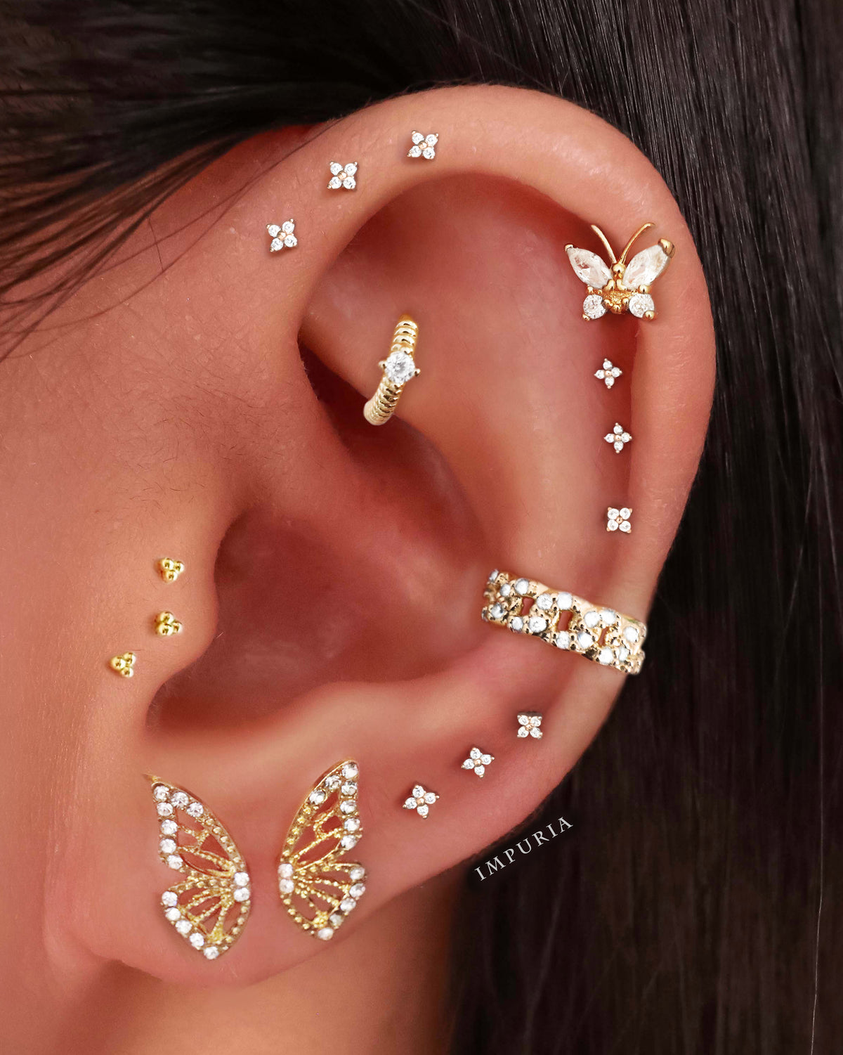 Clover Flat Back Stud