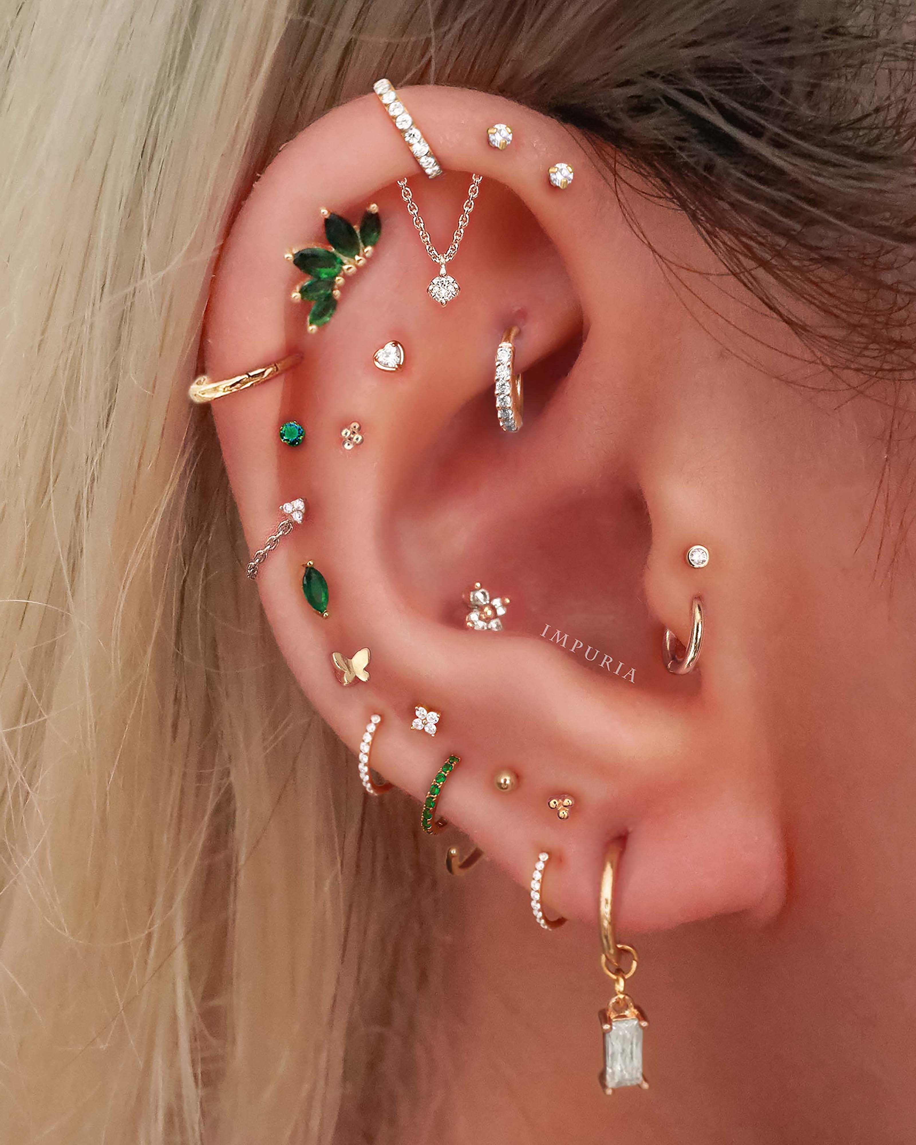 Em Minimalist Polished Ball Hoop Ring Earrings
