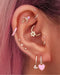 Flora Crystal Flower Daith Ear Piercing Ring Hoop Clicker