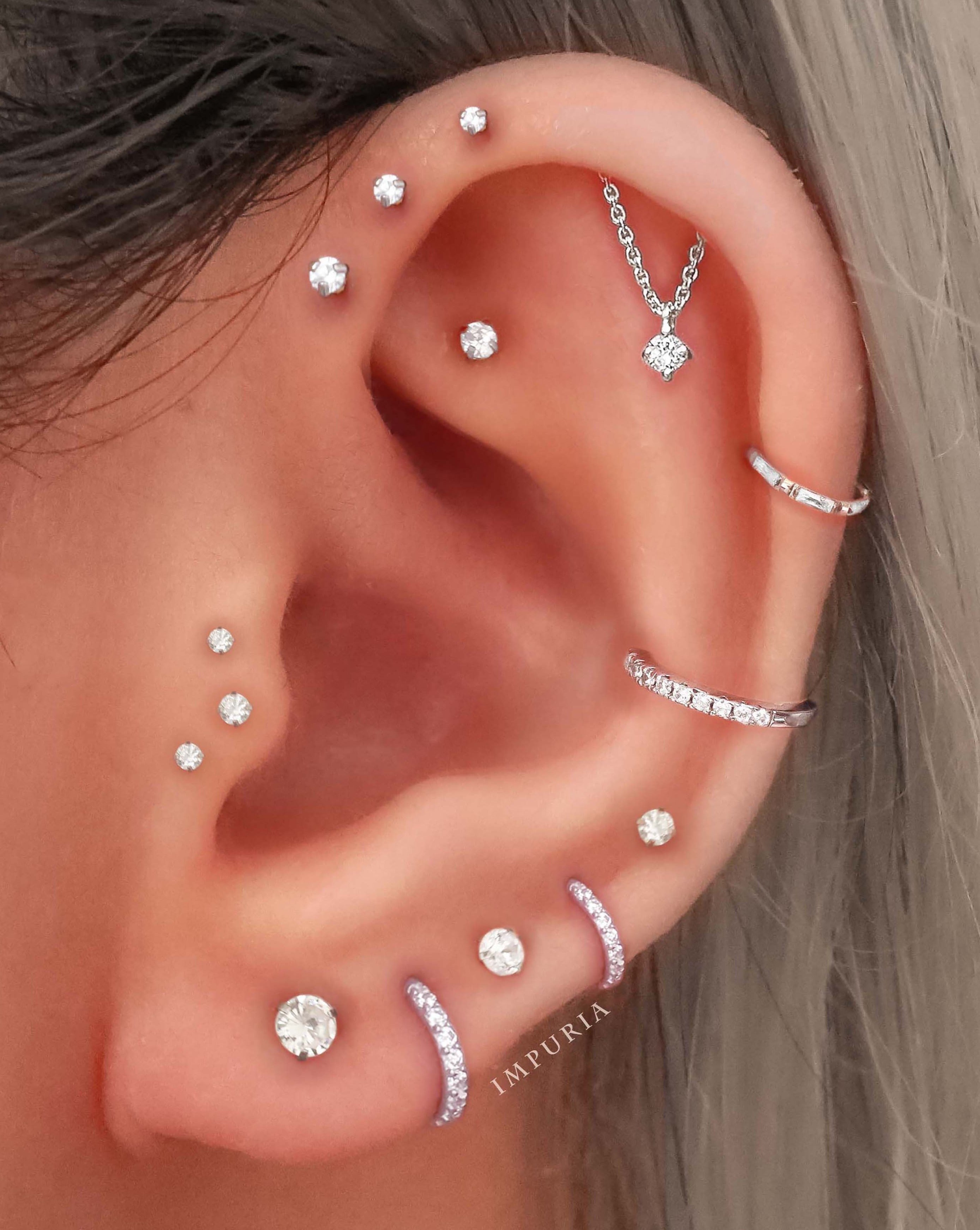 Pretty Triple Forward Helix Ear Piercing Jewelry Ear Curation Ideas for Women - www.Impuria.com #earpiercings