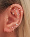 Eros Pink Crystal Arrow Bow Ear Piercing Earring Stud
