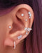 Simple Silver Flower Cartilage Ear Piercing Curation Ideas Double Flower Stud Earring 16G - www.Impuria.com 