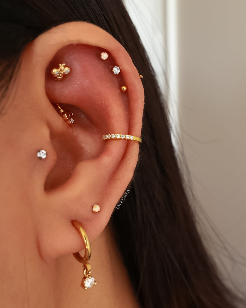 Pretty Opal Cartilage Helix Earring Stud Multiple Ear Piercing Jewelry Ideas - www.Impuria.com