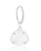 Jewel White Quartz Crystal Gemstone Drop Hinged Segment Hoop Ring Clicker
